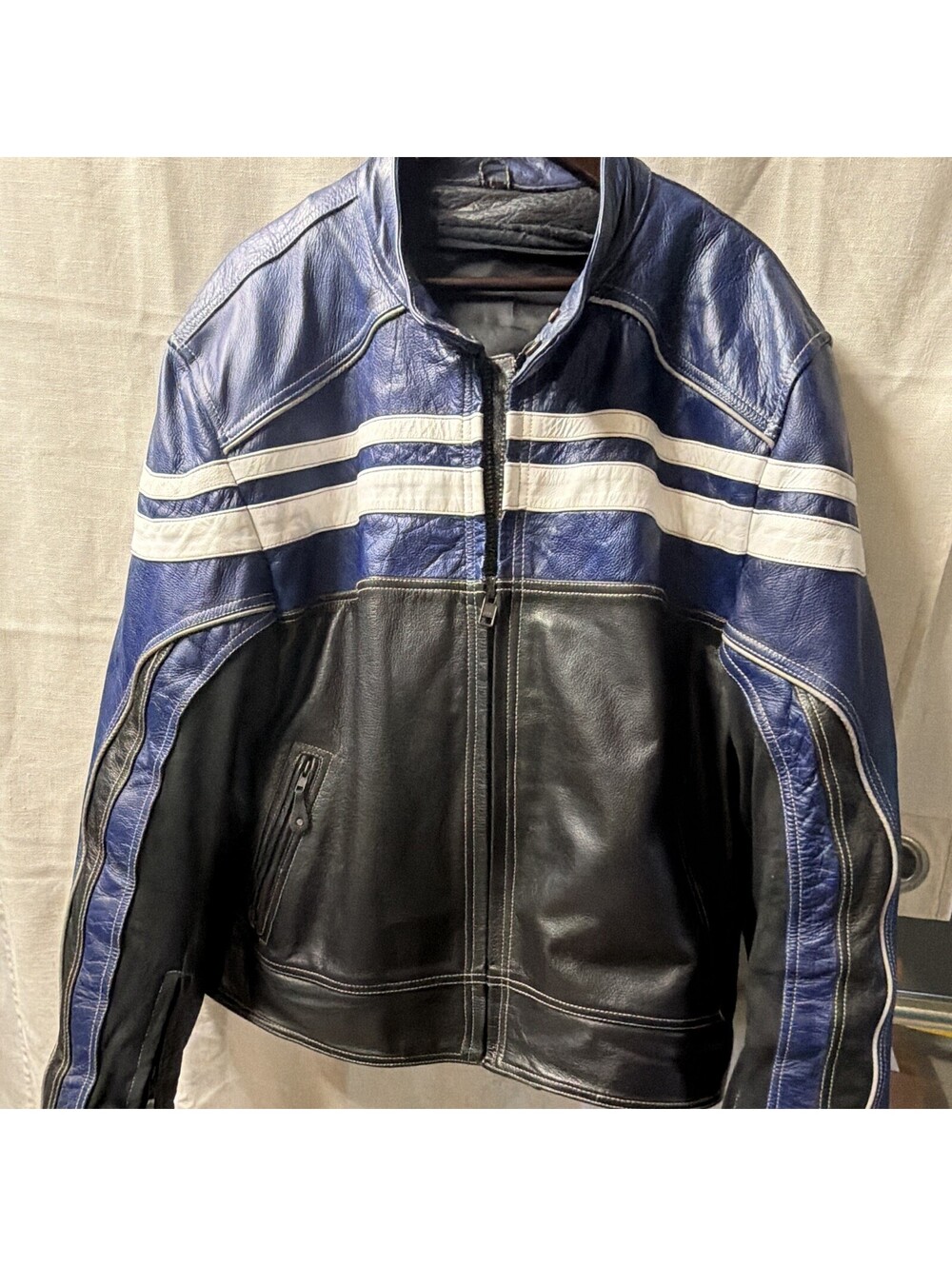 Men’s Racing Stripe Motorcycle Jacket Approx Size XXL